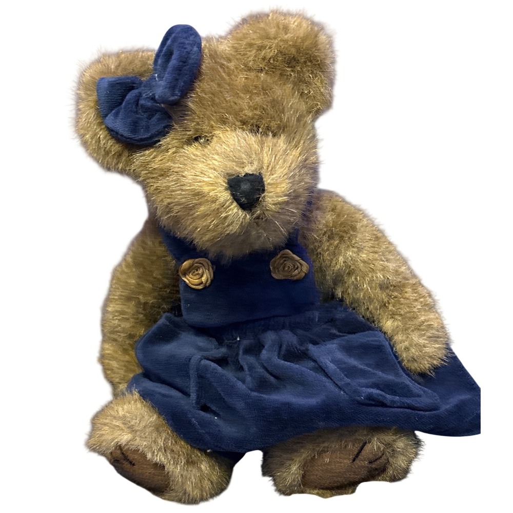 The Boyds Collection Ltd Plush Teddy Bear Blue Velvet Dress Stuffed Animal 10"